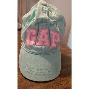 GAP Kids Hat Girls Toddler Small/Medium Mint/White/Pink Applique Baseball Cap